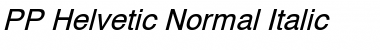 PP-Helvetic Normal-Italic Font