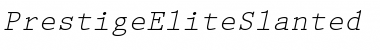 PrestigeEliteSlanted Font