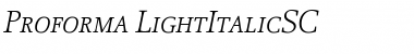 Proforma LightItalicSC Font