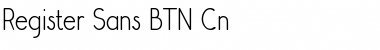 Register Sans BTN Cn Regular Font