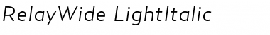 RelayWide-LightItalic Regular Font