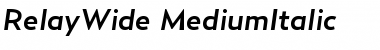 RelayWide-MediumItalic Regular Font