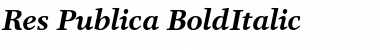 Res Publica BoldItalic Font