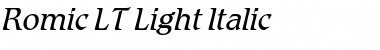 Romic LT Light Italic