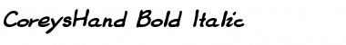 CoreysHand Bold Italic Font