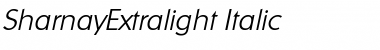 SharnayExtralight Italic Font