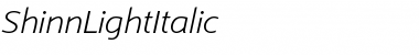 ShinnLightItalic Regular Font