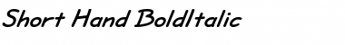 Short Hand BoldItalic Font