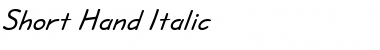 Short Hand Italic Font