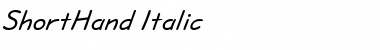ShortHand Italic Font