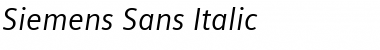 Siemens Sans Italic Font