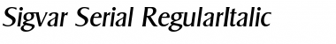 Sigvar-Serial RegularItalic Font