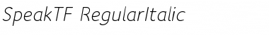 SpeakTF-RegularItalic Regular Font