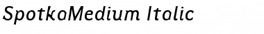 SpotkaMedium Italic Regular Font