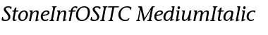 StoneInfOSITC Medium Italic Font