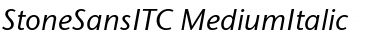 StoneSansITC Medium Italic Font
