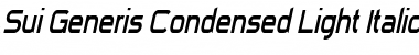 Sui Generis Condensed Light Italic Font