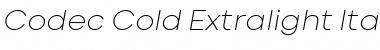 Codec Cold ExtraLight Italic Font