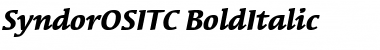 SyndorOSITC Bold Italic Font