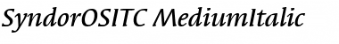 SyndorOSITC Medium Italic Font