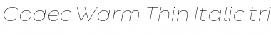 Codec Warm Trial Thin Italic Font