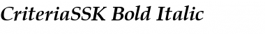 CriteriaSSK Bold Italic Font