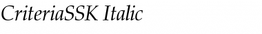 CriteriaSSK Italic Font