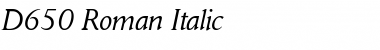 D650-Roman Italic