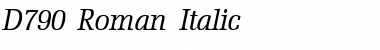 D790-Roman Italic Font