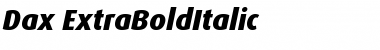 Dax-ExtraBoldItalic Regular Font