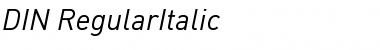 DIN-RegularItalic Regular Font