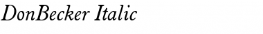 DonBecker Italic Font