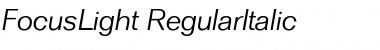 FocusLight RegularItalic Font