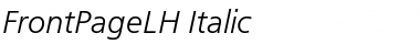 FrontPageLH Italic Font