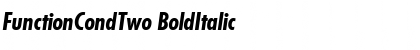 FunctionCondTwo BoldItalic Font