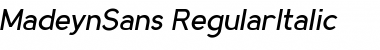 MadeynSans Regular Italic Font
