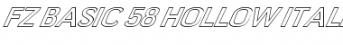 FZ BASIC 58 HOLLOW ITALIC Font