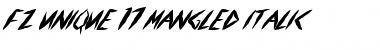 FZ UNIQUE 17 MANGLED ITALIC Font