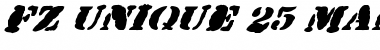 FZ UNIQUE 25 MANGLED ITALIC Normal Font