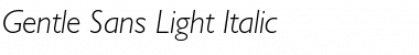 Gentle Sans Light Italic Font