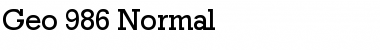 Geo 986 Normal Font