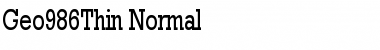 Geo986Thin Normal Font