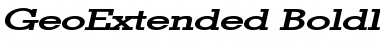 GeoExtended BoldItalic Font