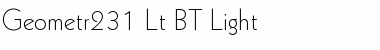 Geometr231 Lt BT Font