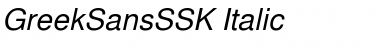 GreekSansSSK Italic Font