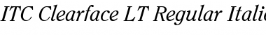 Clearface LT Regular Italic
