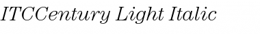 ITCCentury-Light LightItalic Font