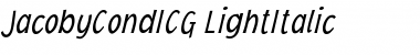 JacobyCondICG LightItalic Font