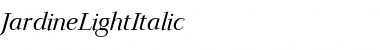 JardineLightItalic Italic Font
