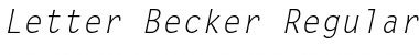 Download Letter Becker Regular Font